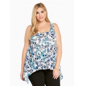 Torrid Floral Chiffon Babydoll Top
